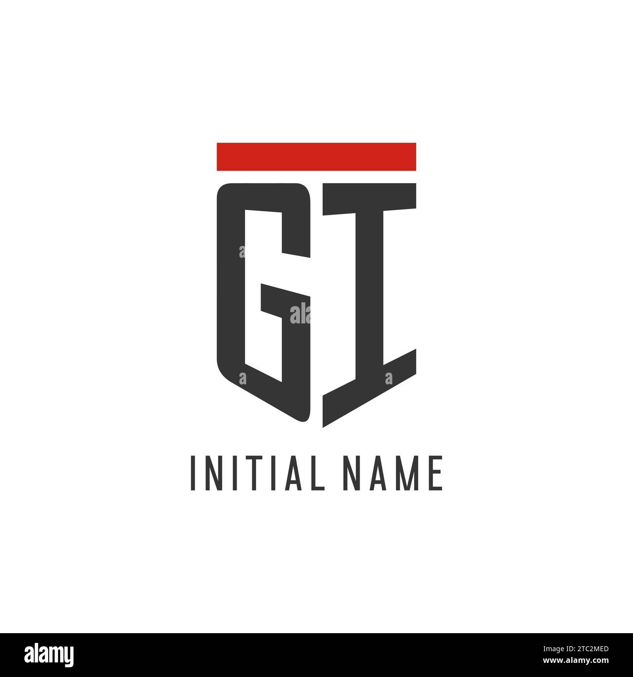 Logo eSport initial GI avec graphique vectoriel de style de conception de bouclier simple Illustration de Vecteur