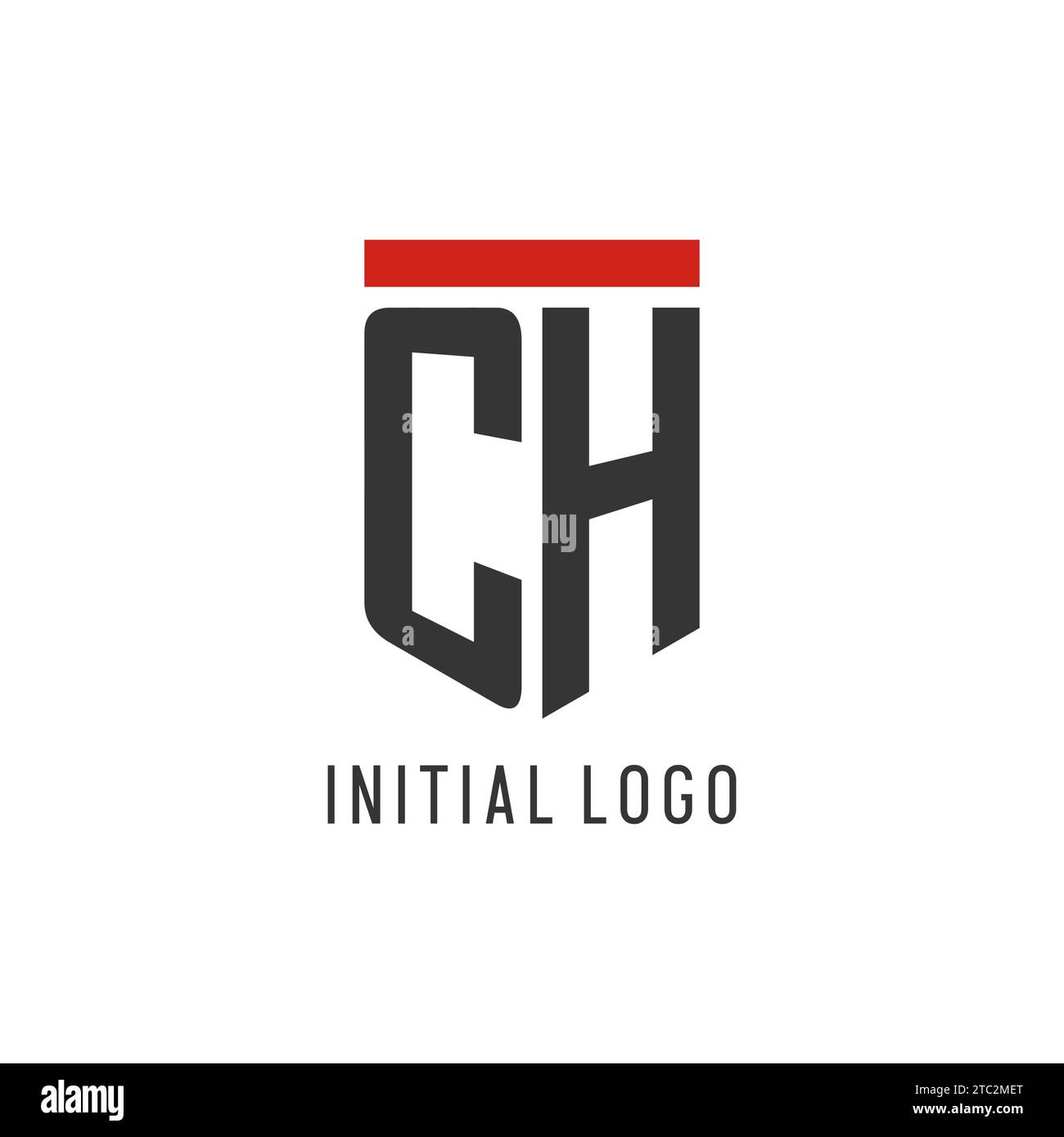 Logo eSport initial CH avec graphisme vectoriel de style de conception de bouclier simple Illustration de Vecteur