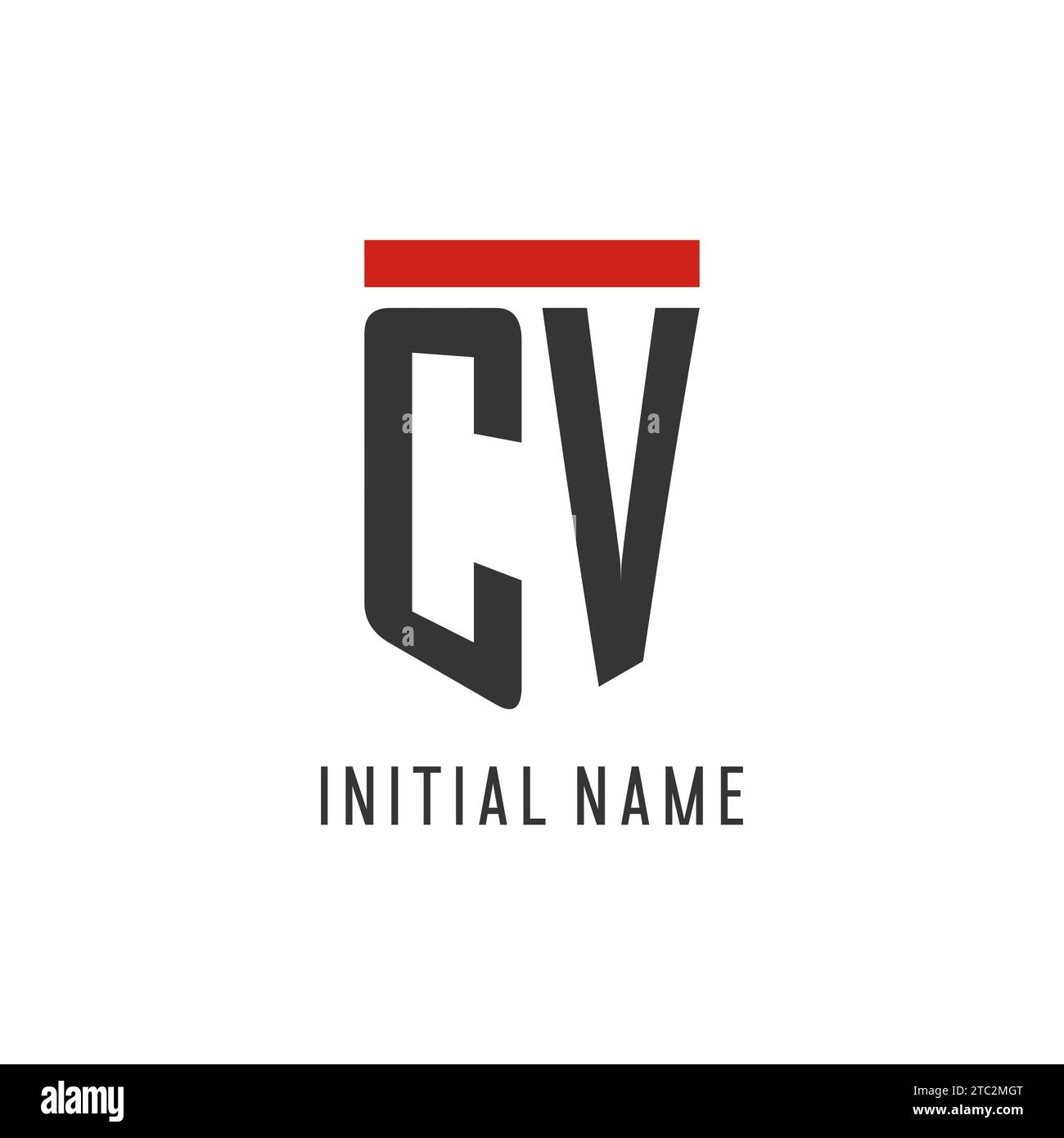 Logo eSport initial CV avec graphique vectoriel de style de conception de bouclier simple Illustration de Vecteur