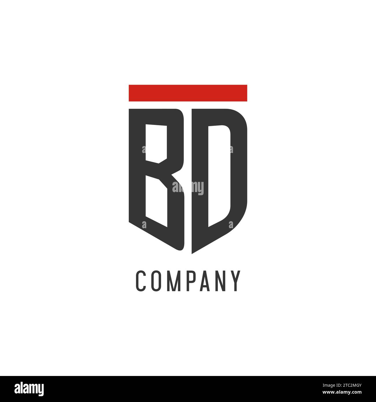 Logo eSport initial BD avec graphisme vectoriel de style bouclier simple Illustration de Vecteur