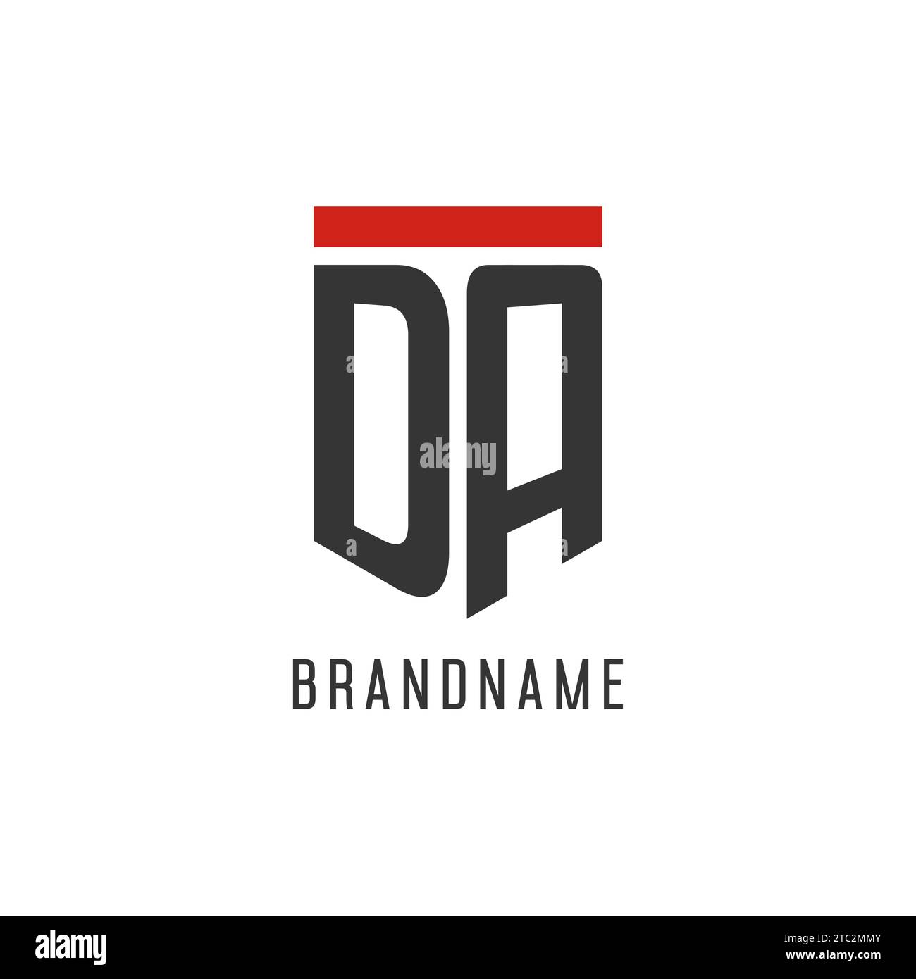 Logo eSport initial DA avec graphisme vectoriel de style bouclier simple Illustration de Vecteur