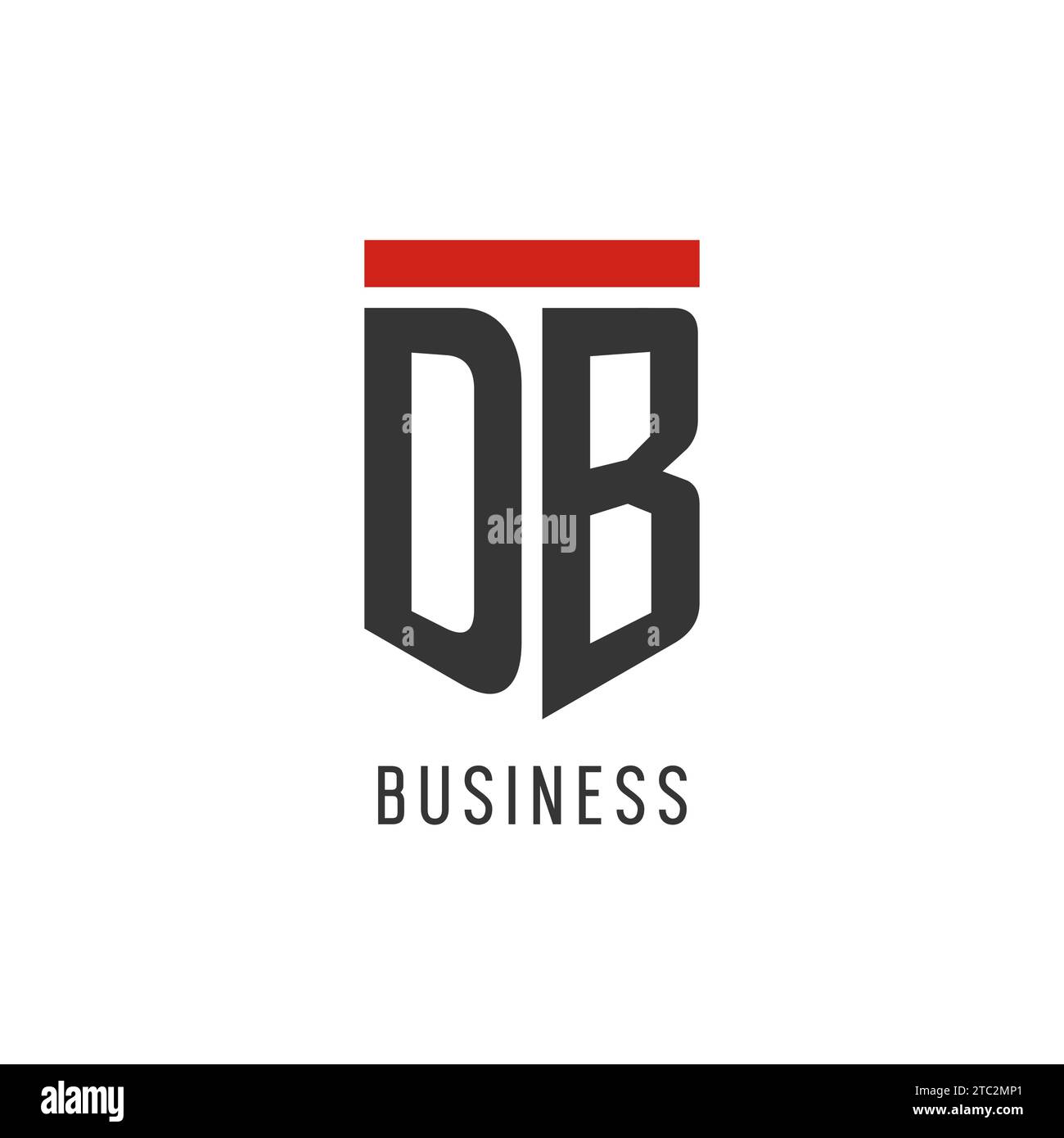 Logo eSport initial DB avec graphisme vectoriel de style Shield simple Illustration de Vecteur
