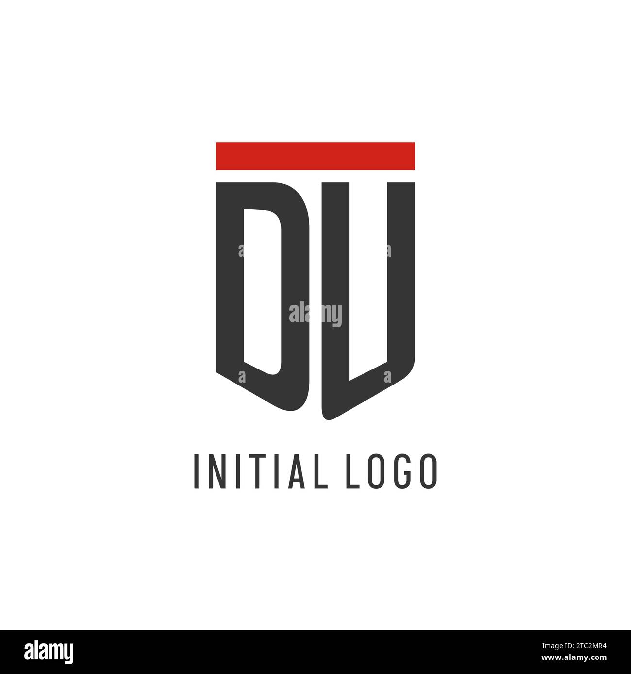 Logo eSport initial DU avec graphisme vectoriel de style bouclier simple Illustration de Vecteur