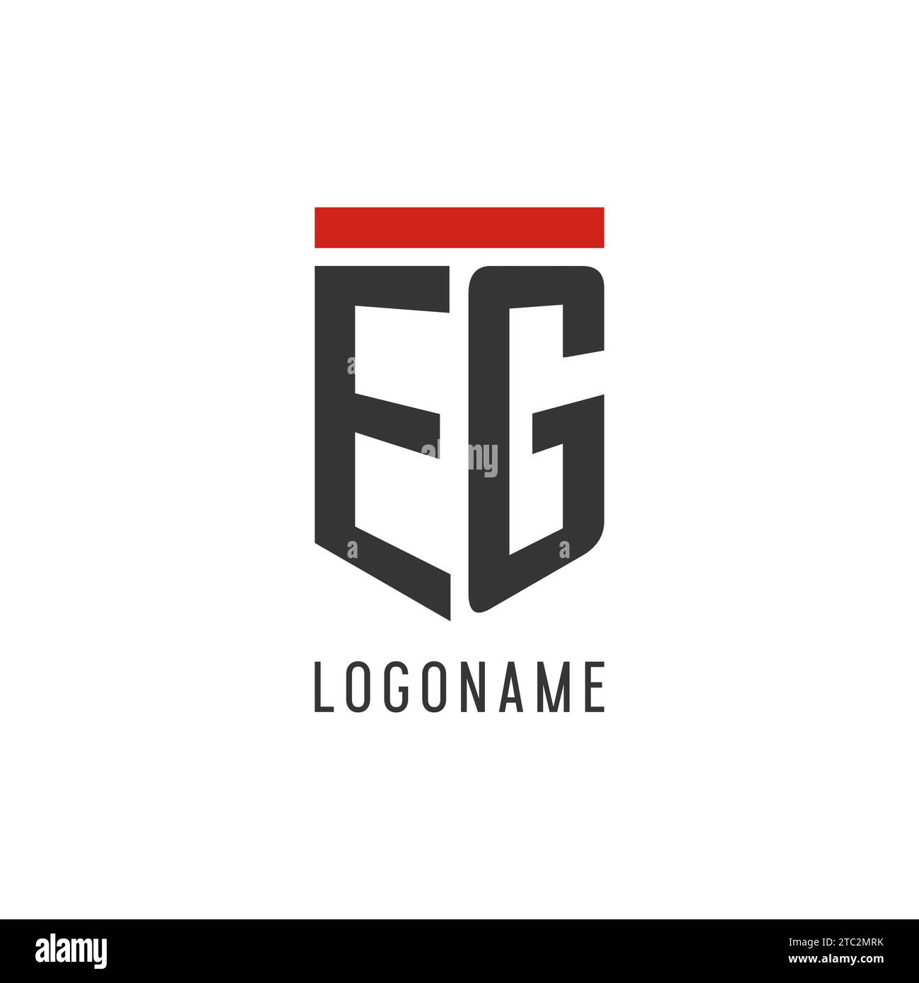 EG logo eSport initial avec graphique vectoriel de style de conception de bouclier simple Illustration de Vecteur
