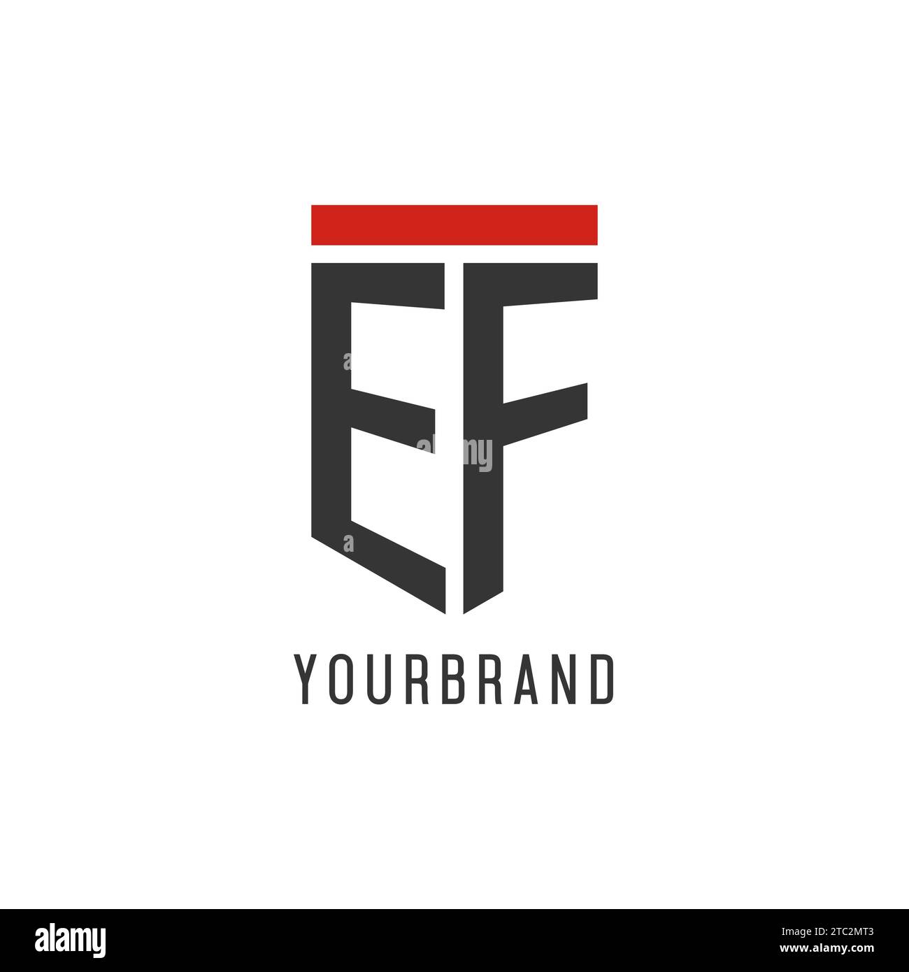 Logo eSport initial EF avec graphisme vectoriel de style bouclier simple Illustration de Vecteur