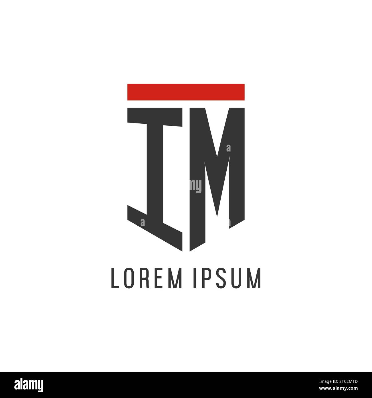 Logo eSport initial IM avec graphique vectoriel de style de conception de bouclier simple Illustration de Vecteur