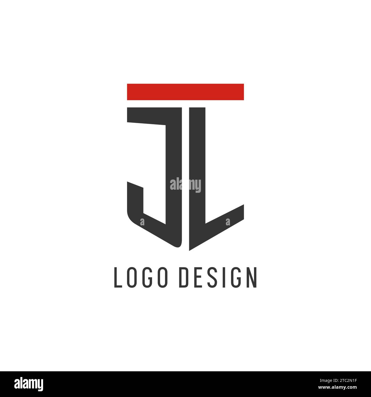 Logo eSport initial JL avec graphique vectoriel de style de conception de bouclier simple Illustration de Vecteur