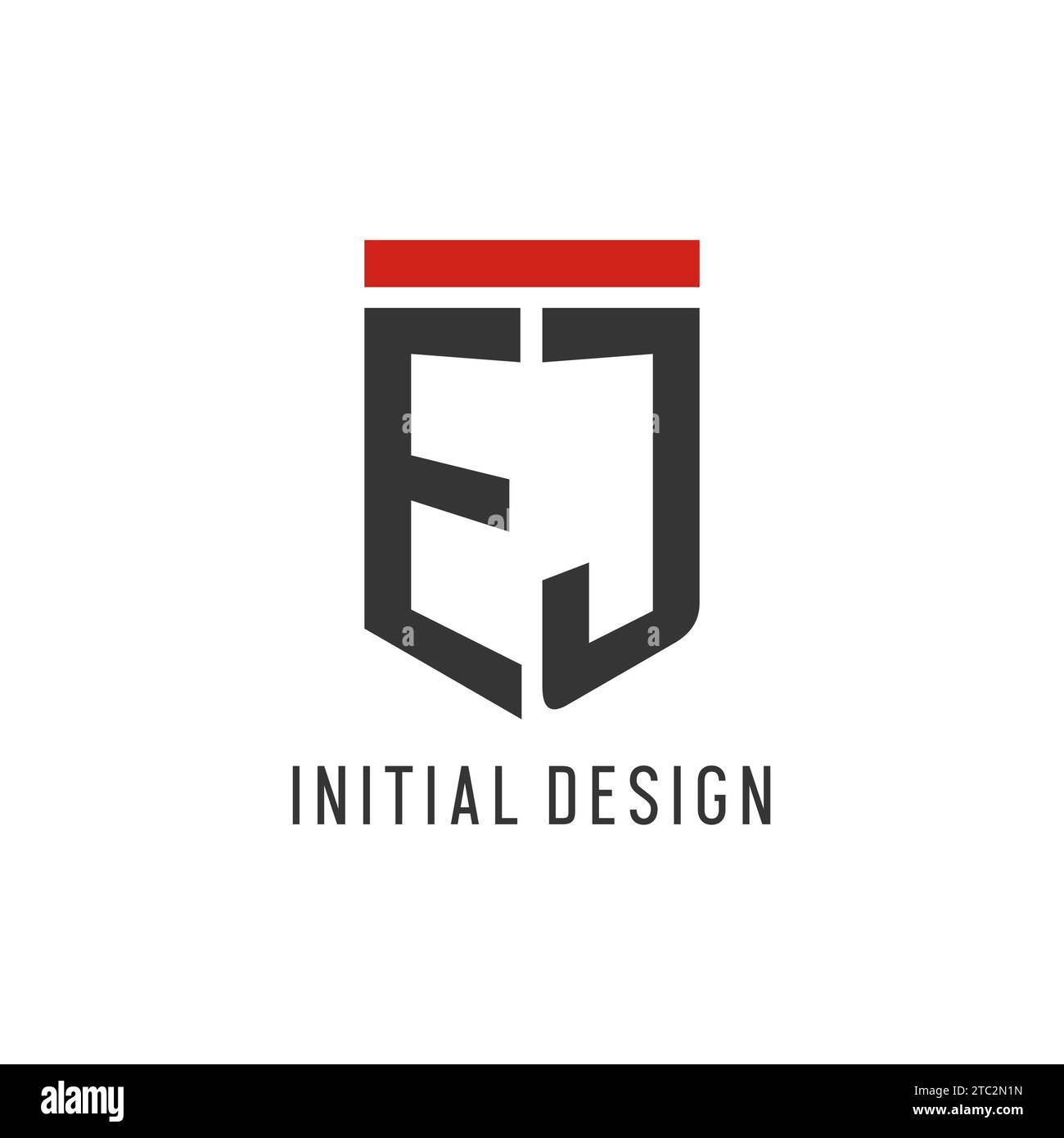 Logo eSport initial EJ avec graphique vectoriel de style de conception de bouclier simple Illustration de Vecteur