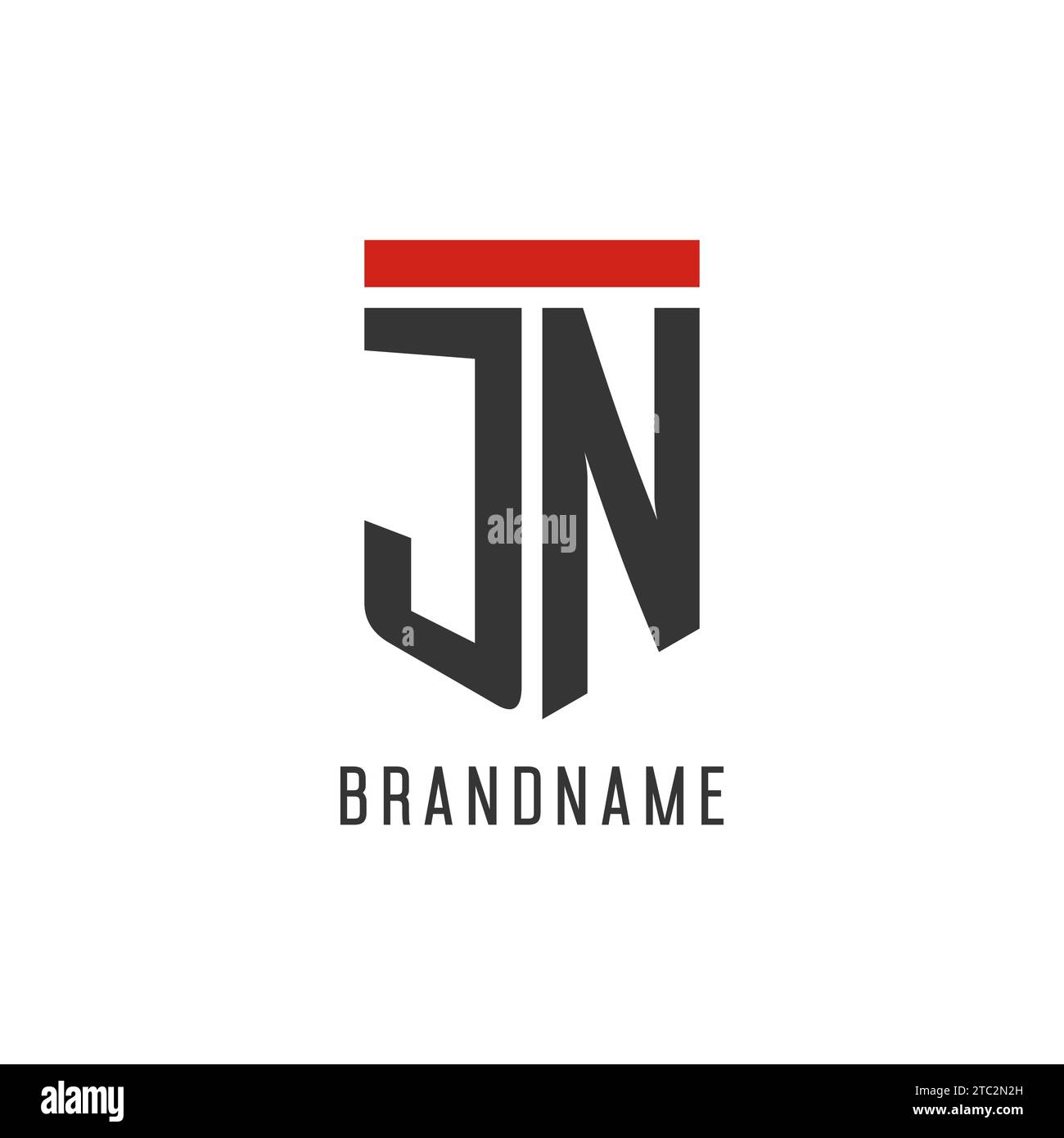 Logo eSport initial JN avec graphique vectoriel de style de conception de bouclier simple Illustration de Vecteur