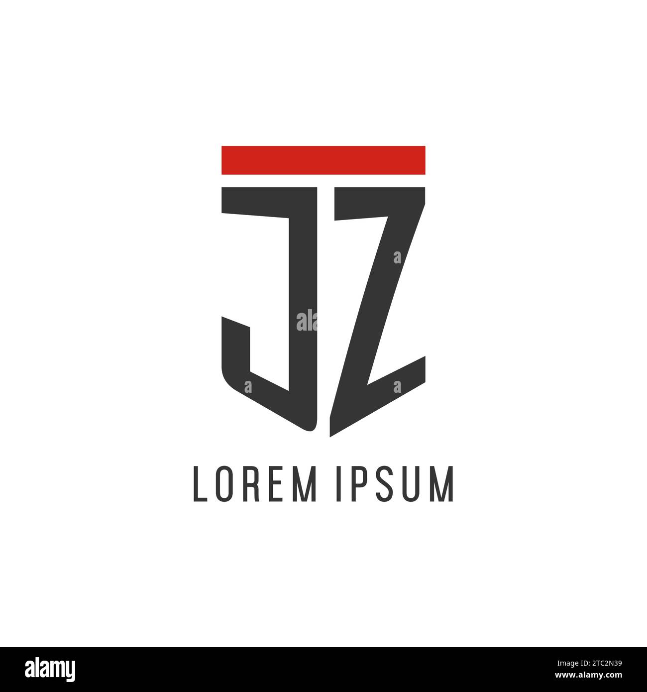 Logo eSport initial JZ avec graphique vectoriel de style de conception de bouclier simple Illustration de Vecteur