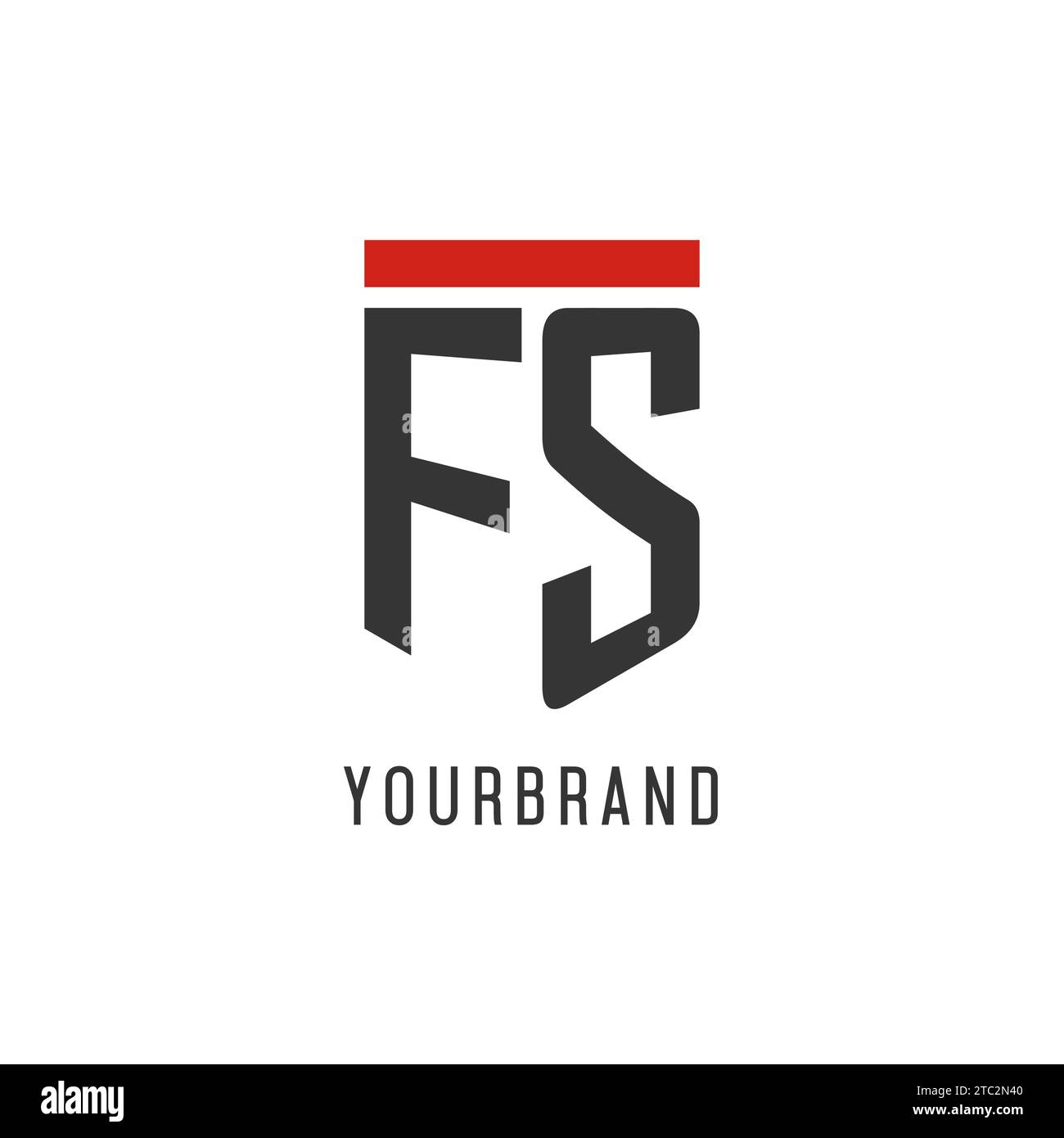 Logo eSport initial FS avec graphisme vectoriel de style bouclier simple Illustration de Vecteur