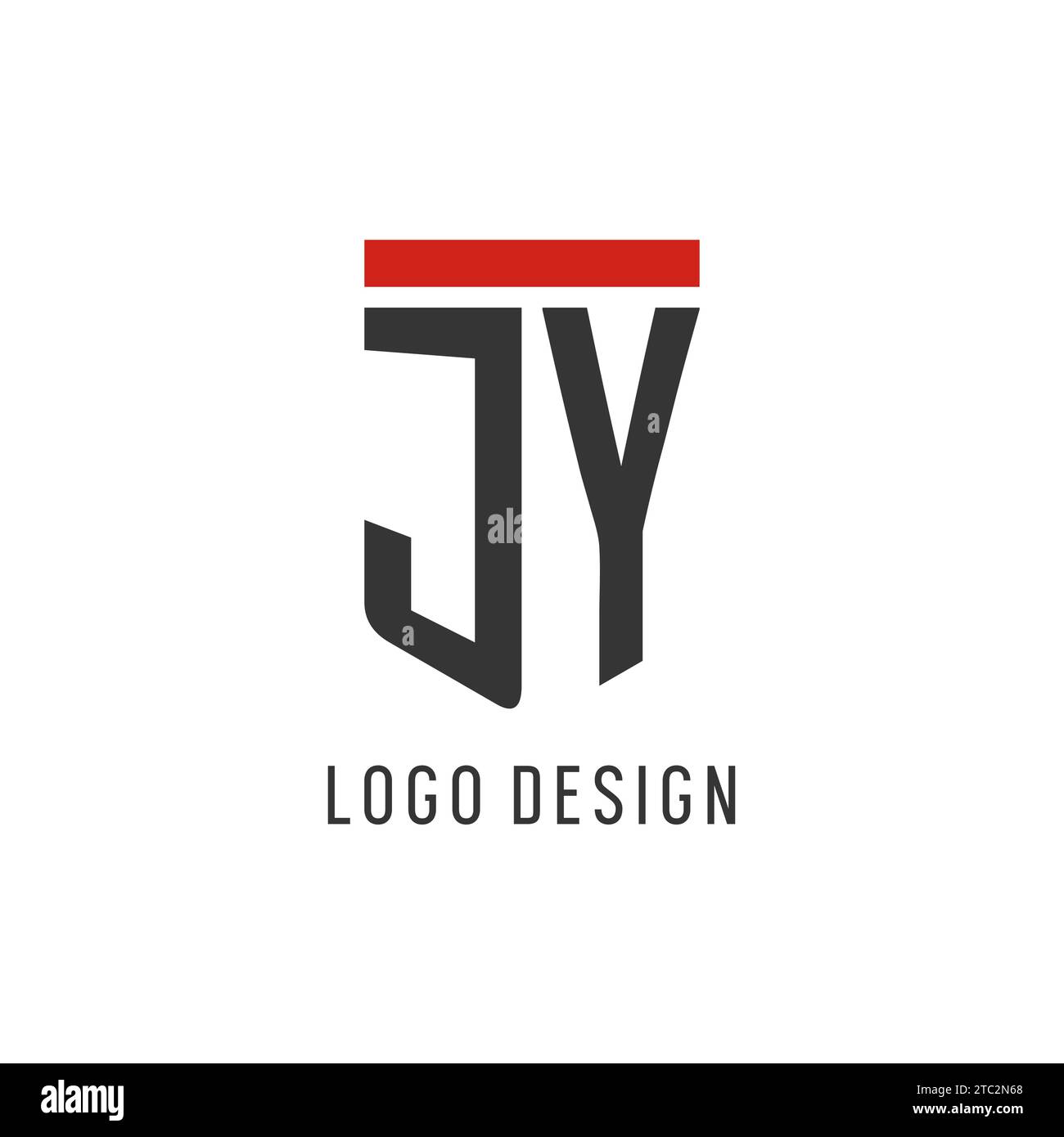 Logo eSport initial JY avec graphique vectoriel de style de conception de bouclier simple Illustration de Vecteur