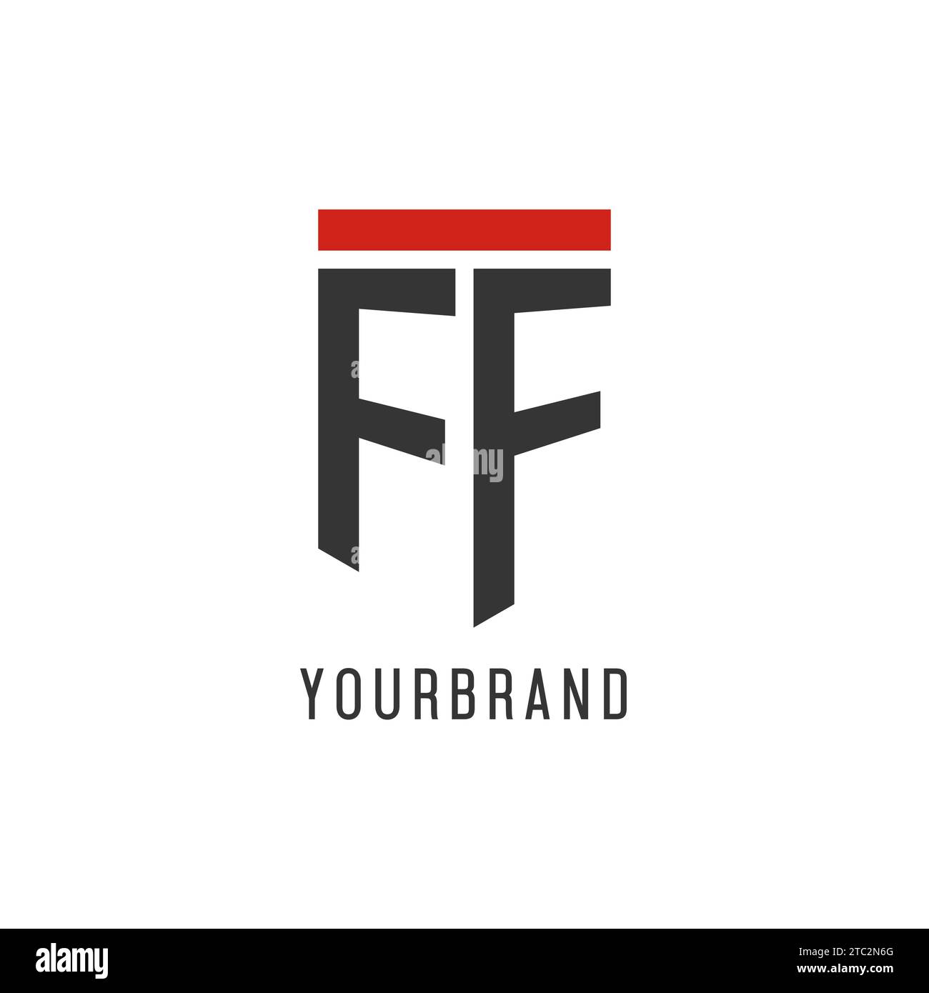 Logo eSport initial FF avec graphisme vectoriel de style bouclier simple Illustration de Vecteur
