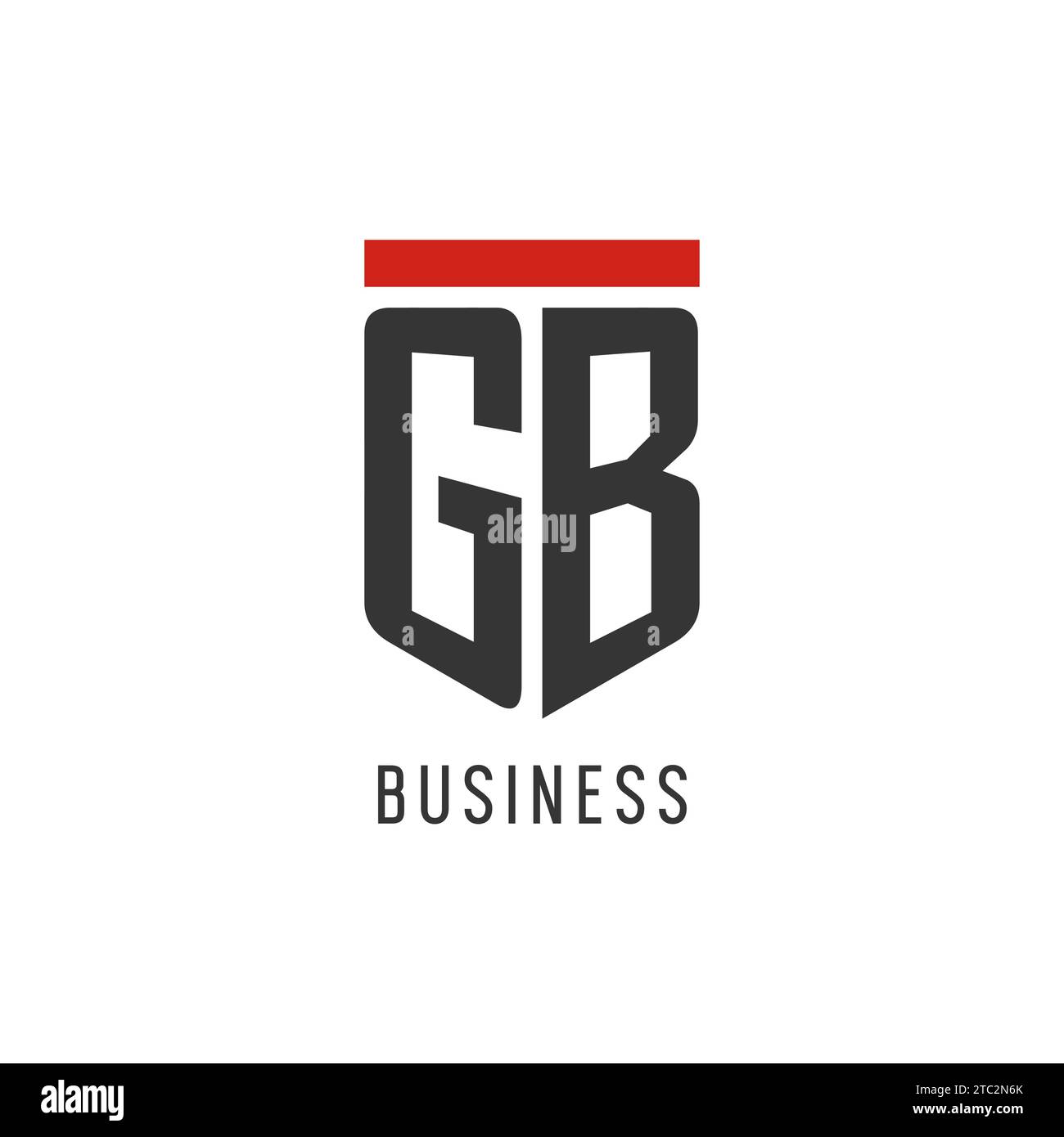 Logo eSport initial GB avec graphique vectoriel de style de conception de bouclier simple Illustration de Vecteur