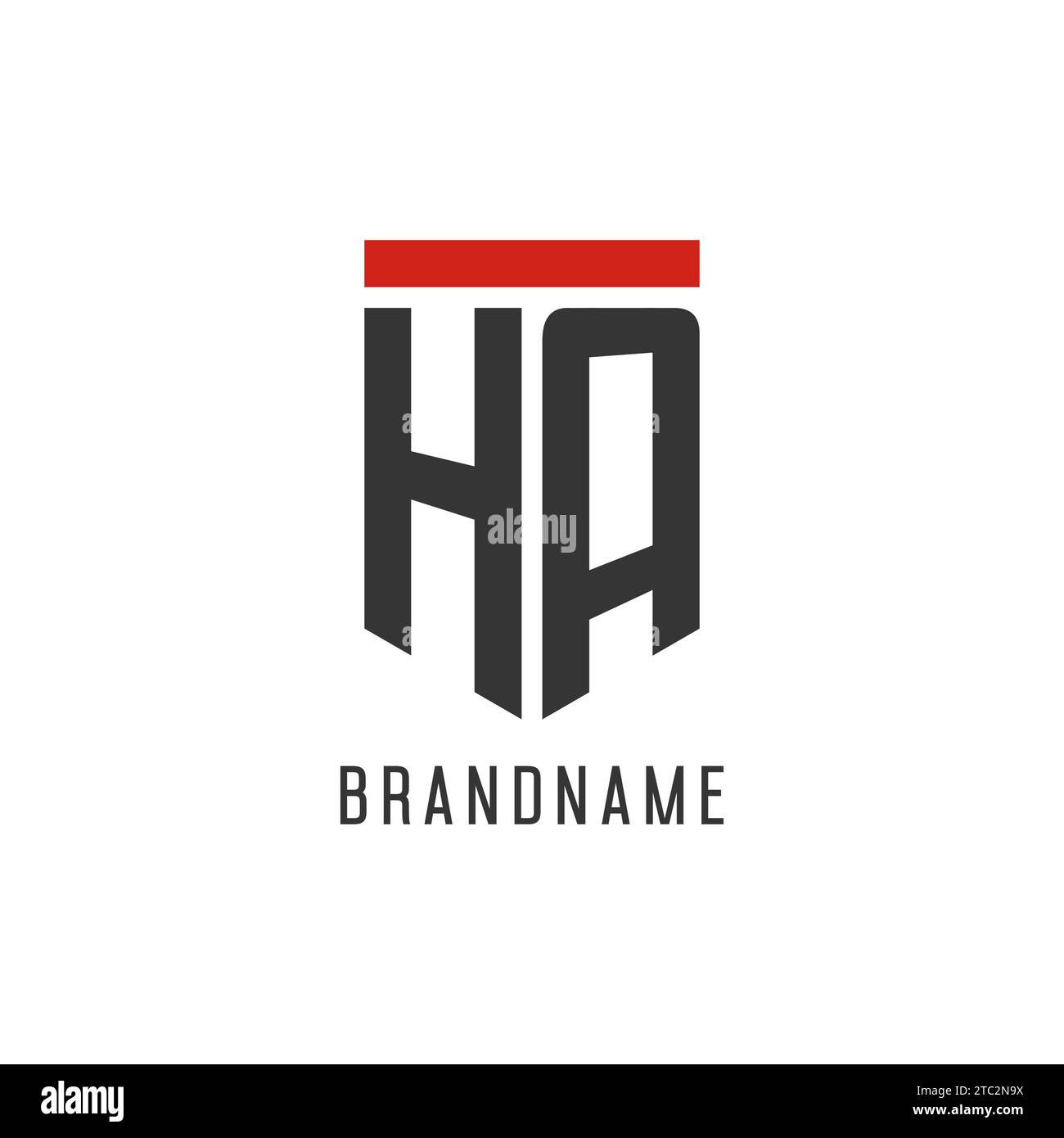 Logo eSport initial HA avec graphisme vectoriel de style bouclier simple Illustration de Vecteur