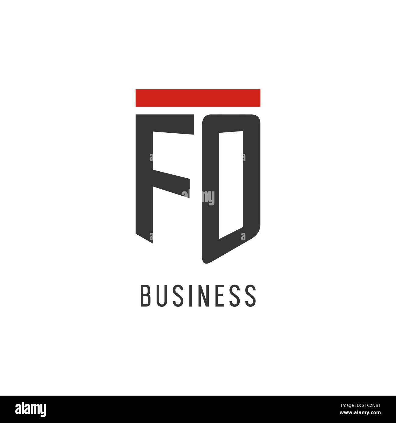 FO logo eSport initial avec graphique vectoriel de style de conception de bouclier simple Illustration de Vecteur
