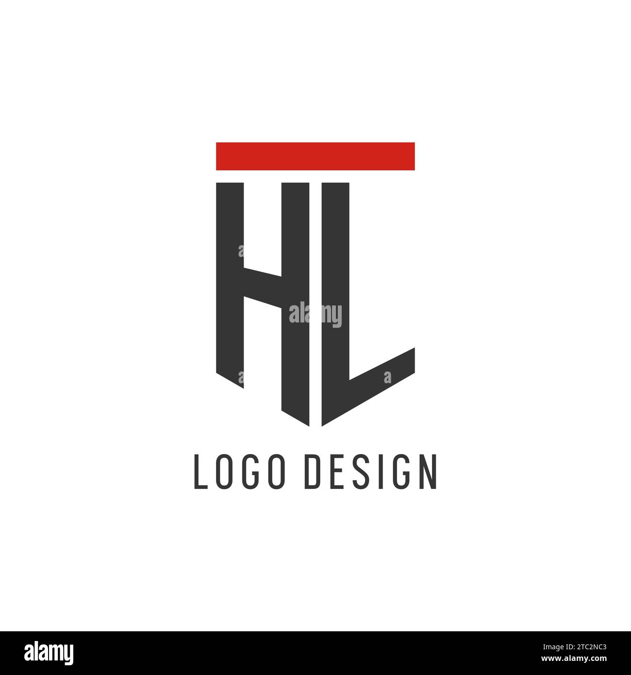 Logo eSport initial HL avec graphisme vectoriel de style bouclier simple Illustration de Vecteur