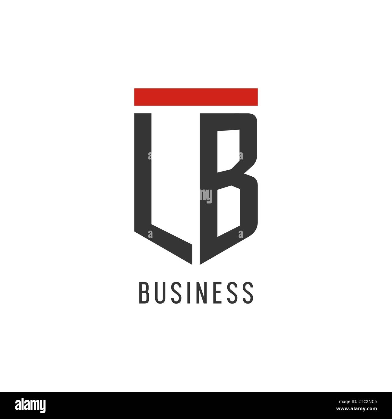 Logo eSport initial LB avec graphisme vectoriel de style bouclier simple Illustration de Vecteur