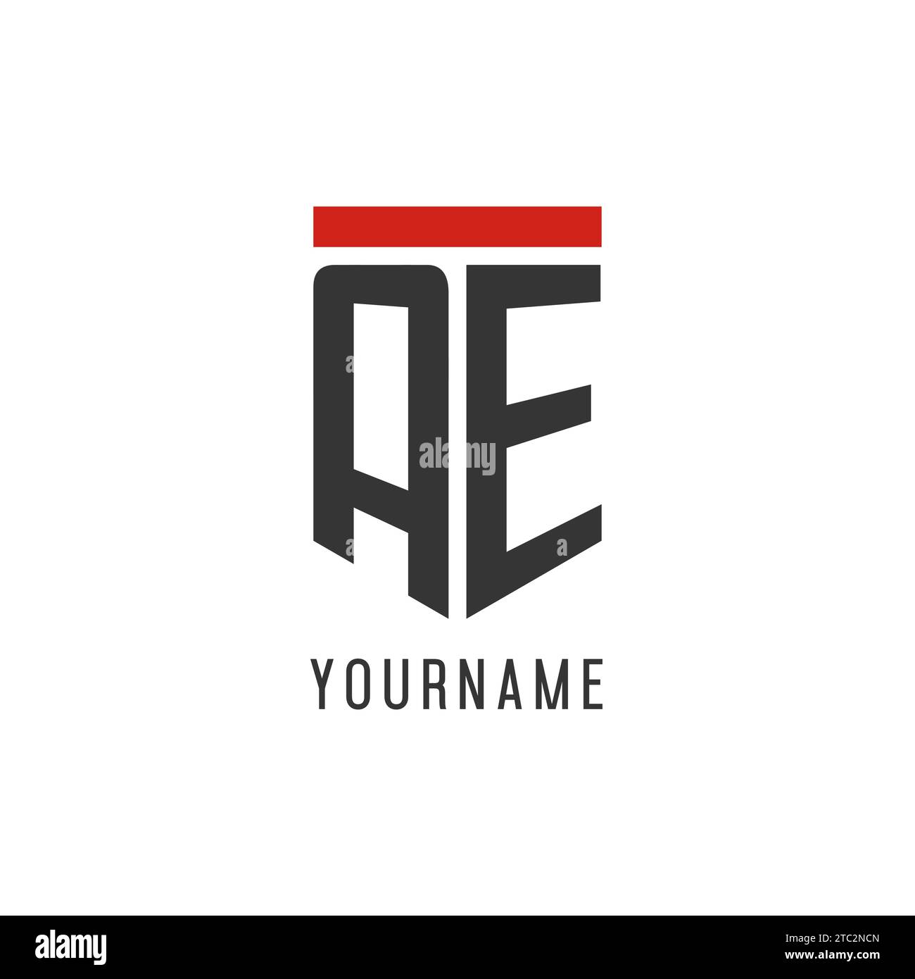 Logo eSport initial AE avec graphisme vectoriel de style bouclier simple Illustration de Vecteur