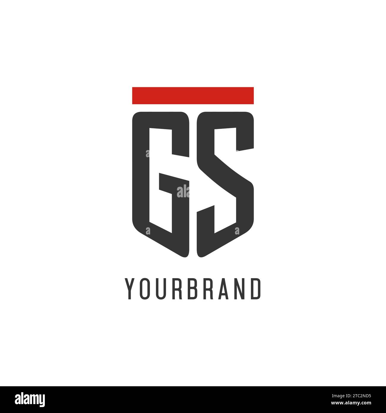 Logo eSport initial GS avec graphisme vectoriel de style bouclier simple Illustration de Vecteur