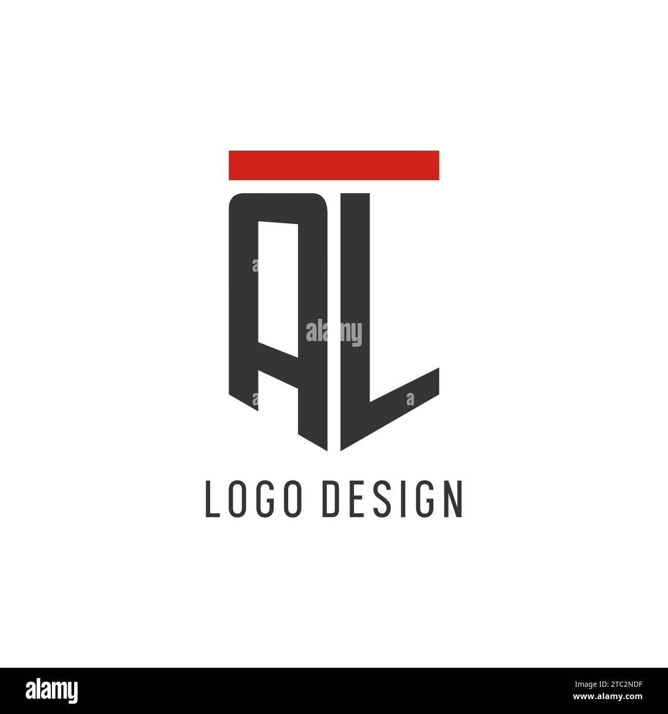 Logo eSport initial AL avec graphique vectoriel de style de conception de bouclier simple Illustration de Vecteur