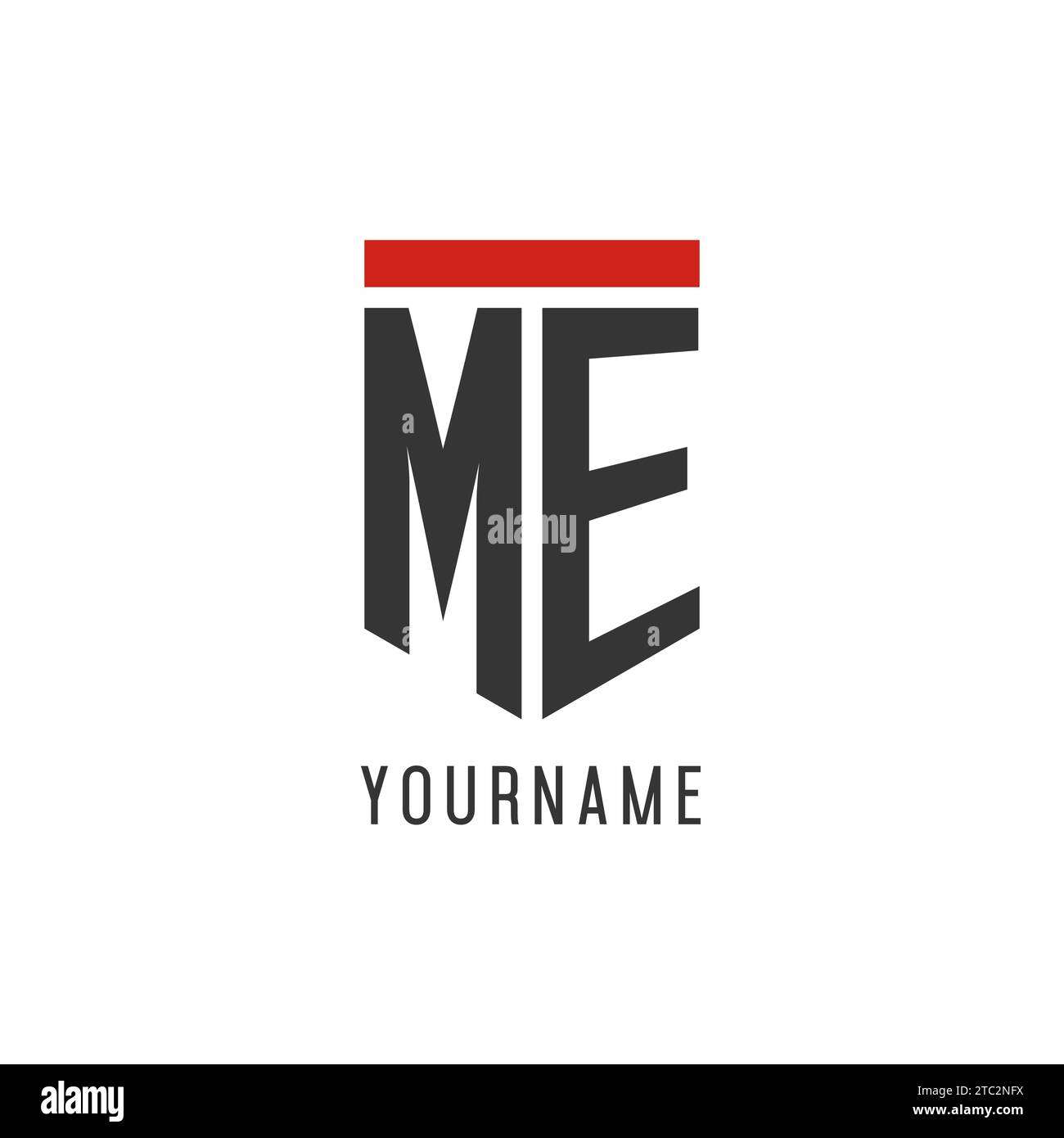 ME logo eSport initial avec graphique vectoriel de style de conception de bouclier simple Illustration de Vecteur