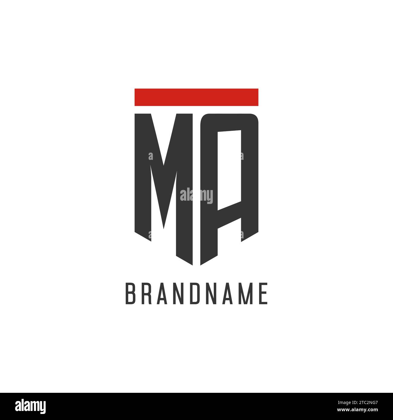 Logo eSport initial MA avec graphisme vectoriel de style Shield simple Illustration de Vecteur