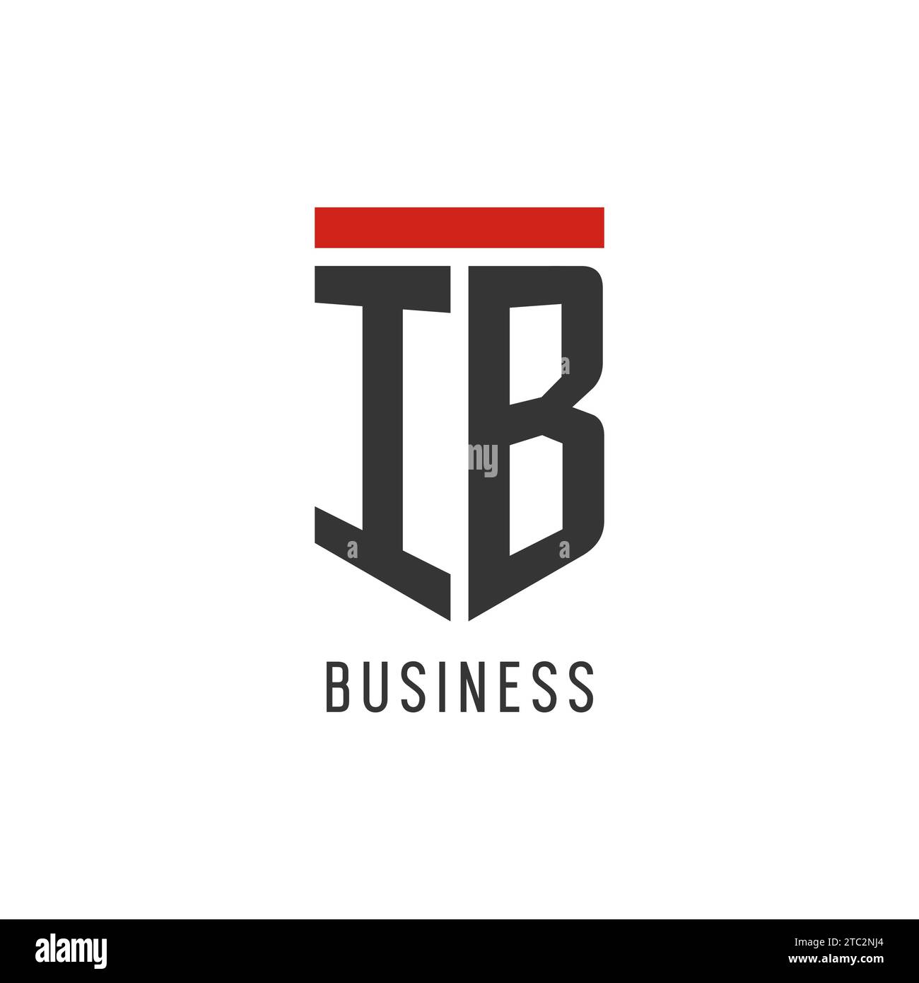 Logo eSport initial IB avec graphisme vectoriel de style bouclier simple Illustration de Vecteur