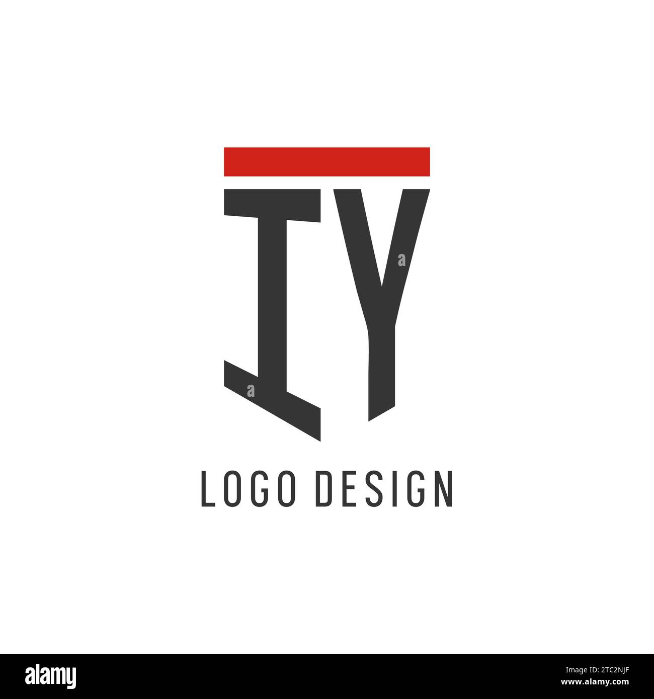 IY logo eSport initial avec graphisme vectoriel de style bouclier simple Illustration de Vecteur
