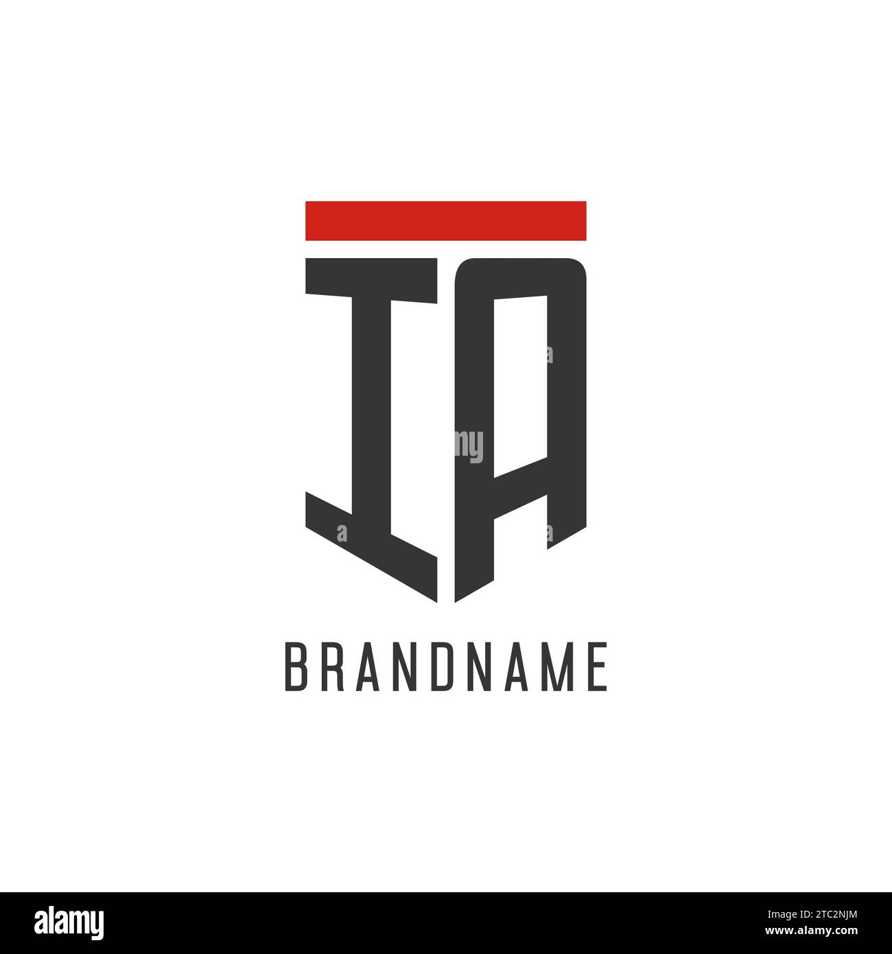 Logo eSport initial IA avec graphisme vectoriel de style bouclier simple Illustration de Vecteur