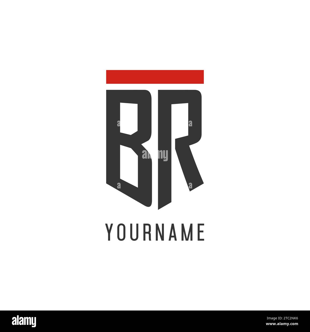 Logo eSport initial BR avec graphique vectoriel de style de conception de bouclier simple Illustration de Vecteur