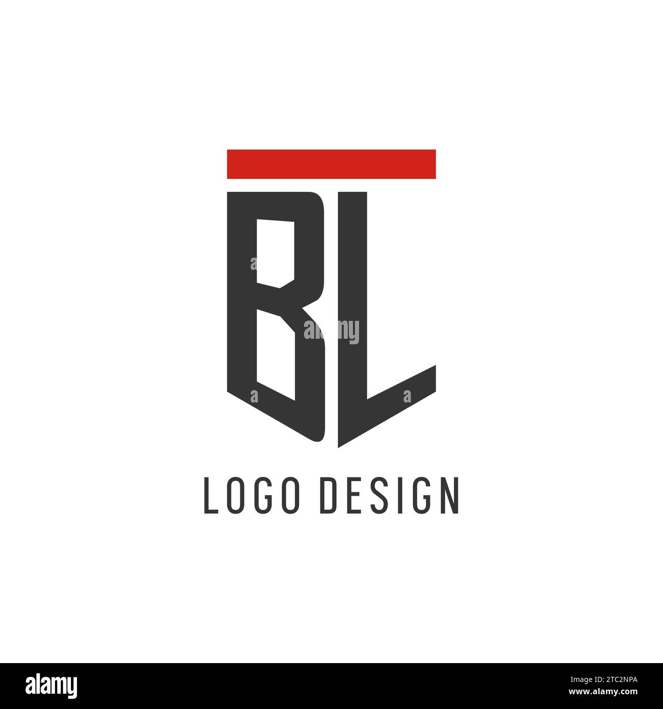 Logo eSport initial BL avec graphique vectoriel de style de conception de bouclier simple Illustration de Vecteur