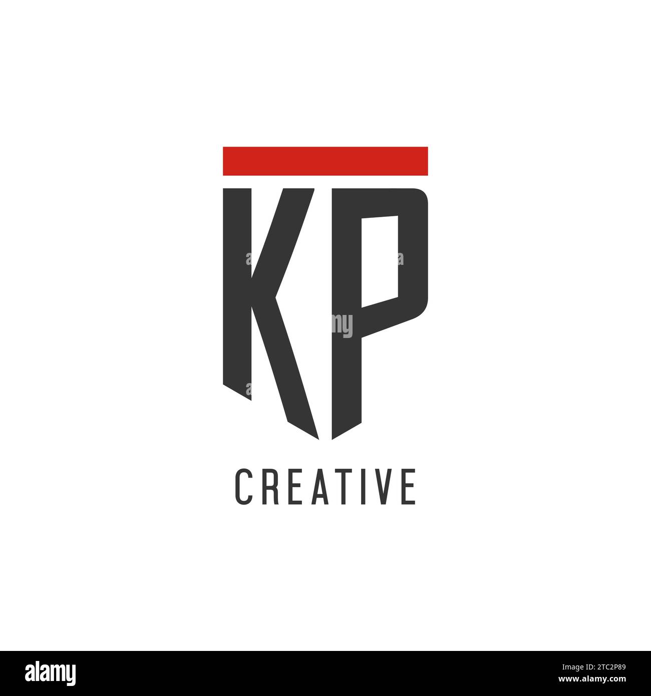 Logo eSport initial KP avec graphique vectoriel de style de conception de bouclier simple Illustration de Vecteur