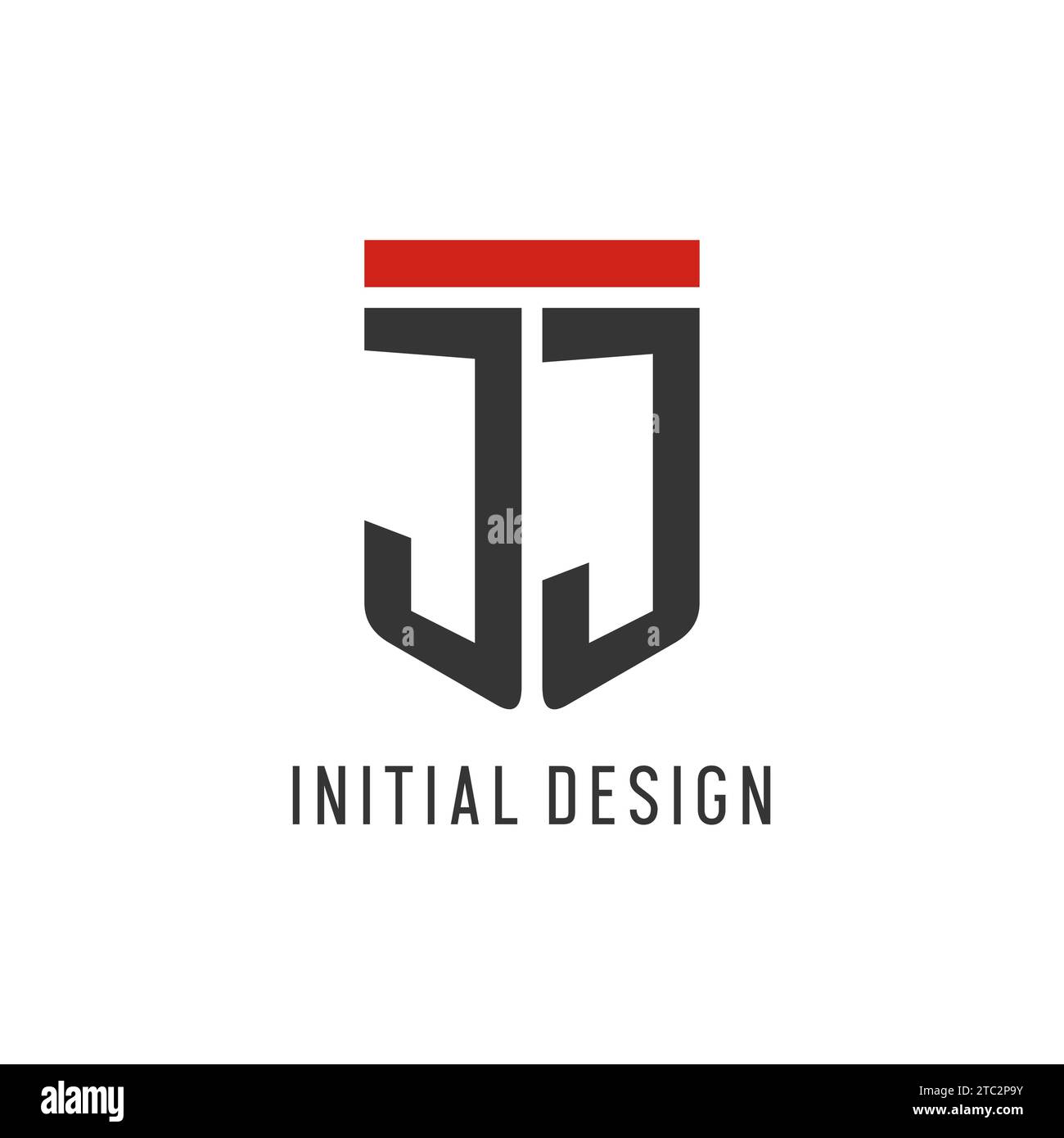 Logo eSport initial JJ avec graphisme vectoriel de style bouclier simple Illustration de Vecteur