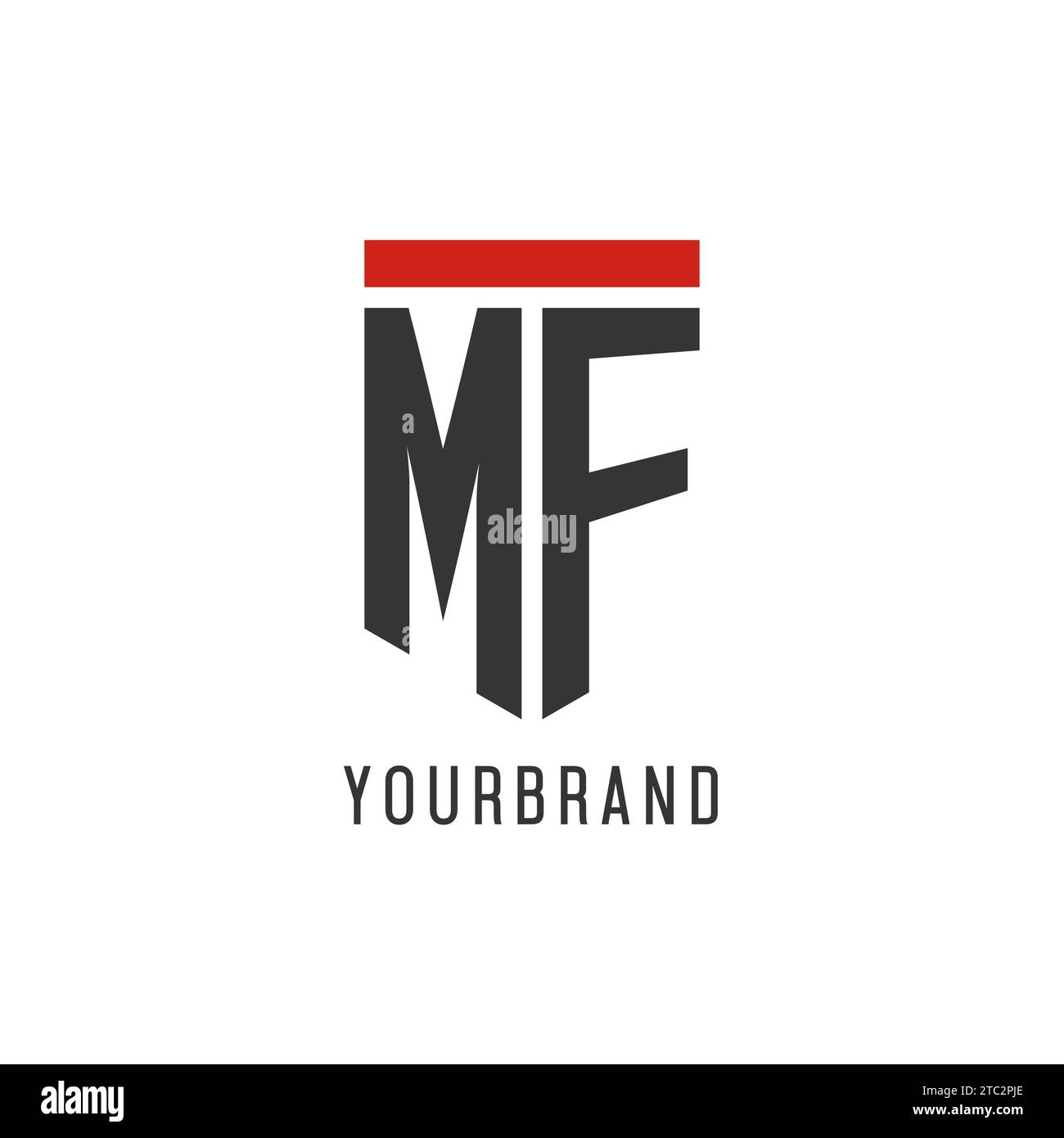 Logo eSport MF initial avec graphisme vectoriel de style bouclier simple Illustration de Vecteur