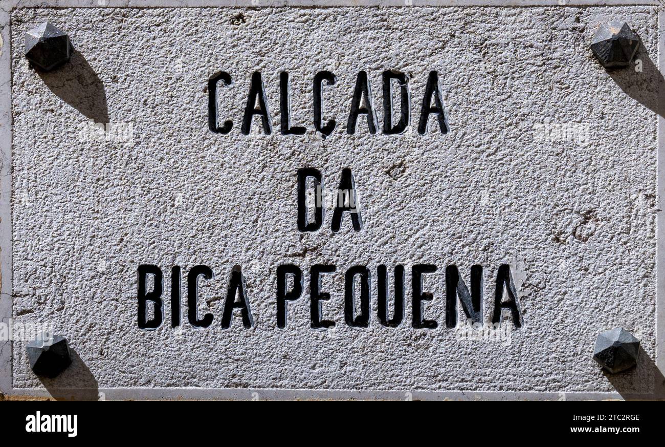 Funiculaire de Bica, Ascensor da Bica, tramway de transport public à Lisbonne, Portugal Banque D'Images