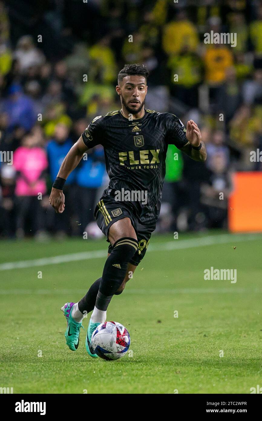 Columbus, Ohio, États-Unis. 9 décembre 2023. L'attaquant du LAFC Dénis Bouanga (99). Columbus Crew remporte sa troisième coupe MLS, battant les champions en titre du LAFC, 2-1. (Kindell Buchanan/Alamy Live News) Banque D'Images