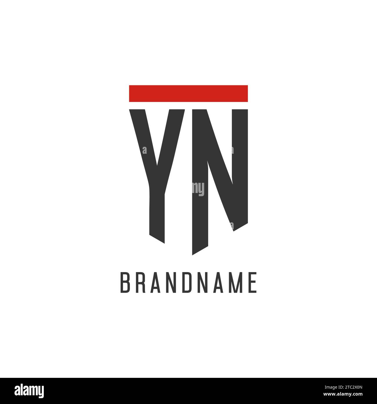 Logo eSport initial YN avec graphique vectoriel de style de conception de bouclier simple Illustration de Vecteur