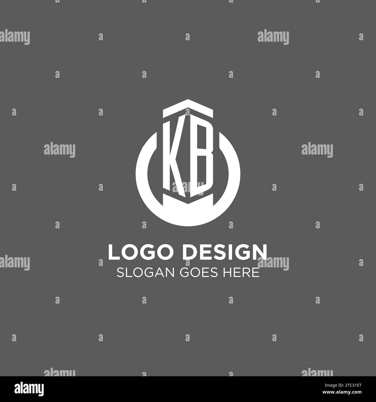 Logo de ligne ronde de cercle initial KB, graphisme vectoriel d'idées de conception de logo d'entreprise abstraite Illustration de Vecteur