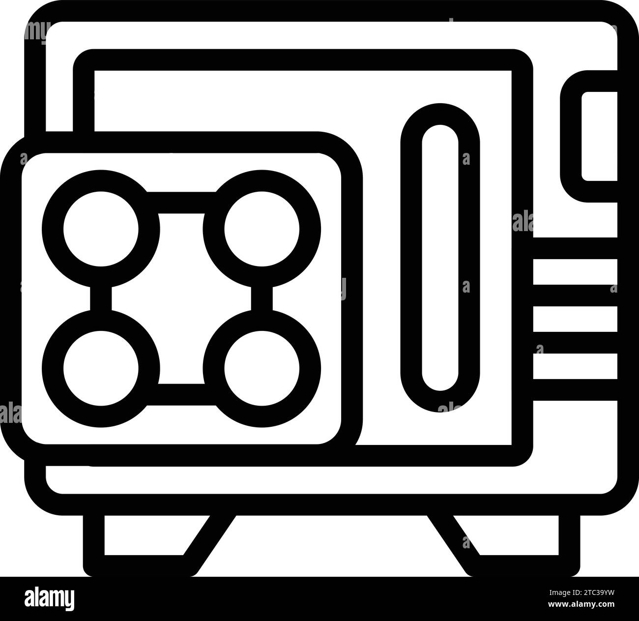 Vecteur de contour d'icône de moule de pâtisserie. Forme céramique résistant au four. Forme d'ustensile de cuisine Illustration de Vecteur