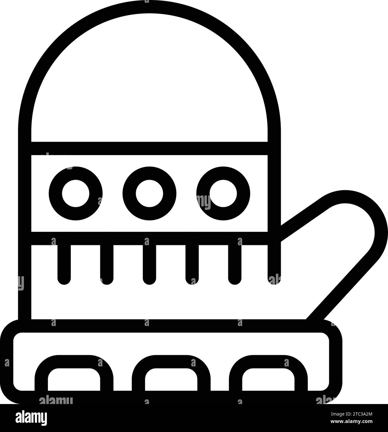 Vecteur de contour d'icône de moufle de four. Gants isolants thermiques, ustensiles de cuisine culinaires Illustration de Vecteur