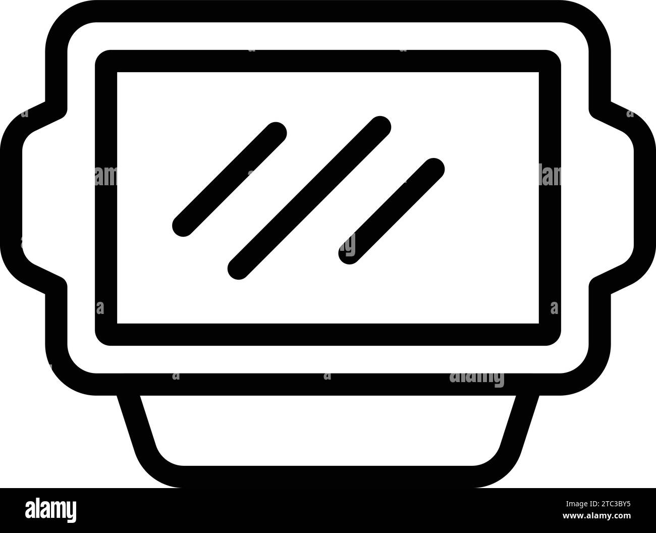 Vecteur de contour d'icône de forme de boulangerie. Outil pour four à pâtisserie. Plaque de cuisson en céramique Illustration de Vecteur