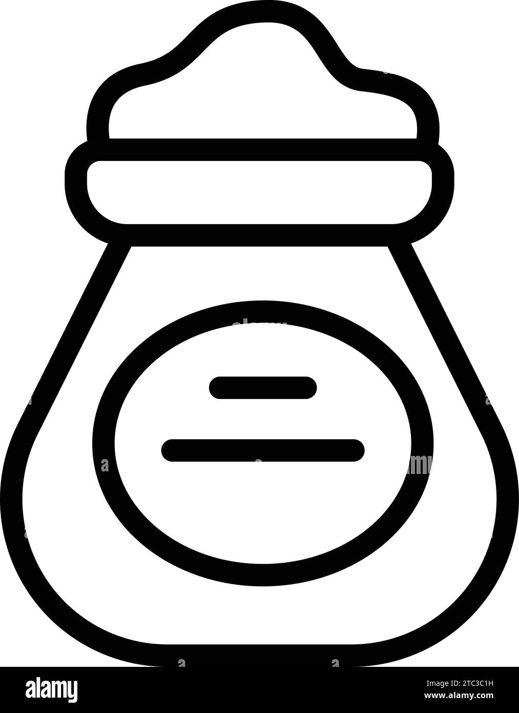 Vecteur de contour d'icône de poids de farine. Ustensile de cuisine. Produits de confiserie pour boulangerie Illustration de Vecteur