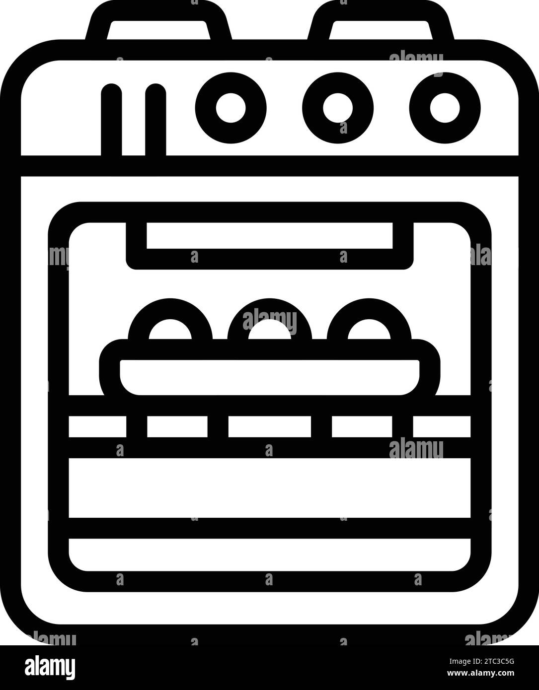 Vecteur de contour d'icône d'appareil de four de cuisson. Ustensile de cuisson cupcake. Moule en silicone pour ustensiles de cuisine Illustration de Vecteur
