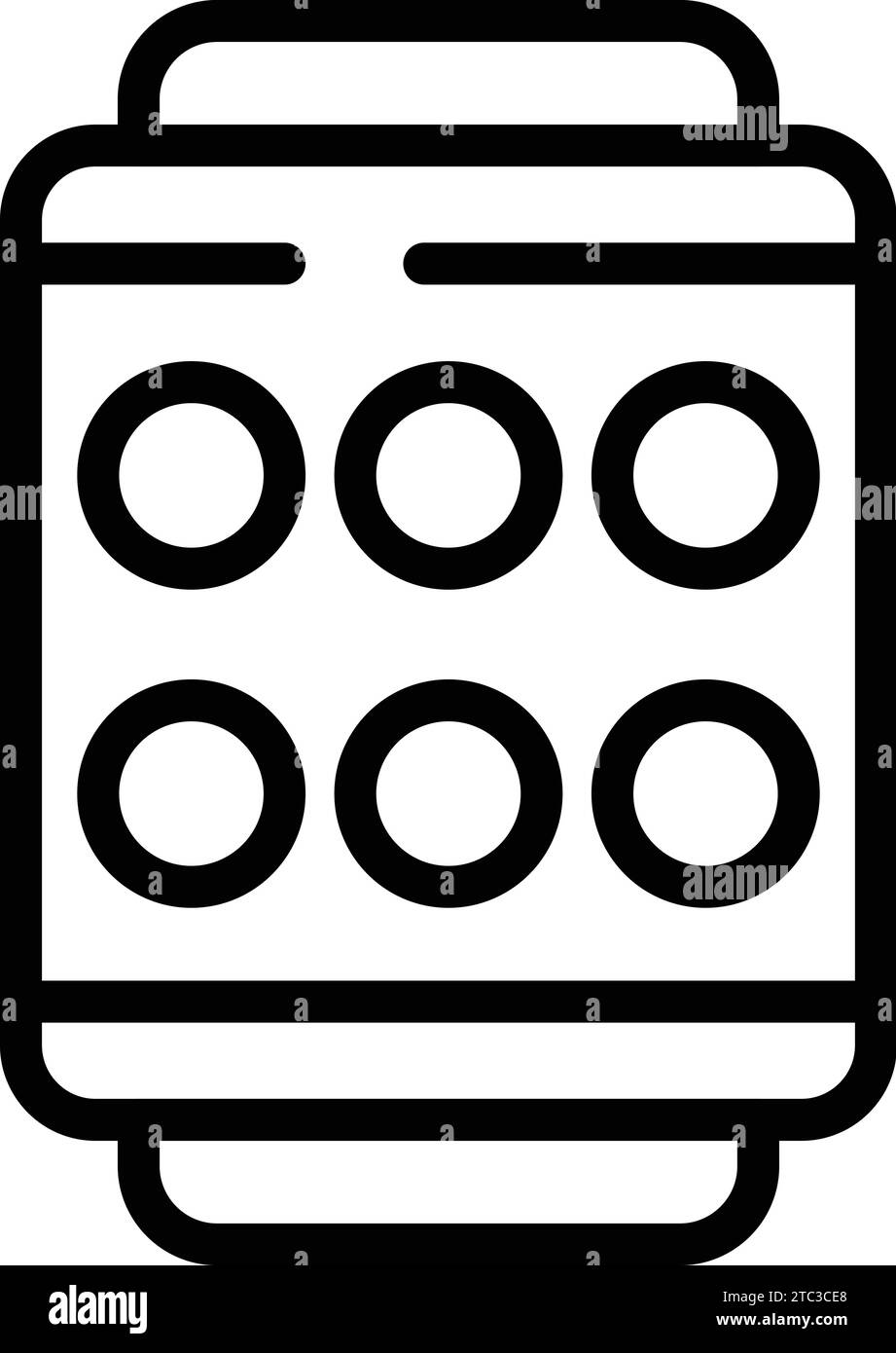 Vecteur de contour d'icône de bakeware de muffin. Des muffins en silicone se forment. Equipement de pâtisserie pour four Illustration de Vecteur