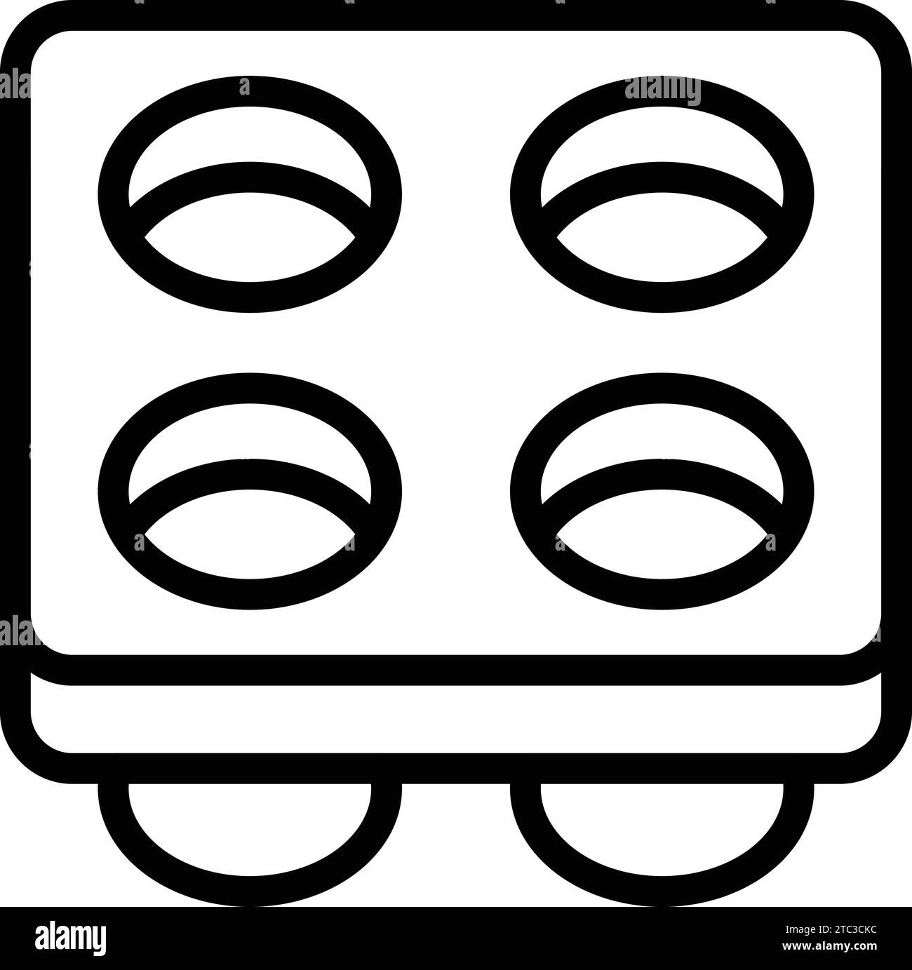 Vecteur de contour d'icône de forme de silicone de muffins. Moule pour équipement de cuisson. Ustensile de cuisson pour four Illustration de Vecteur