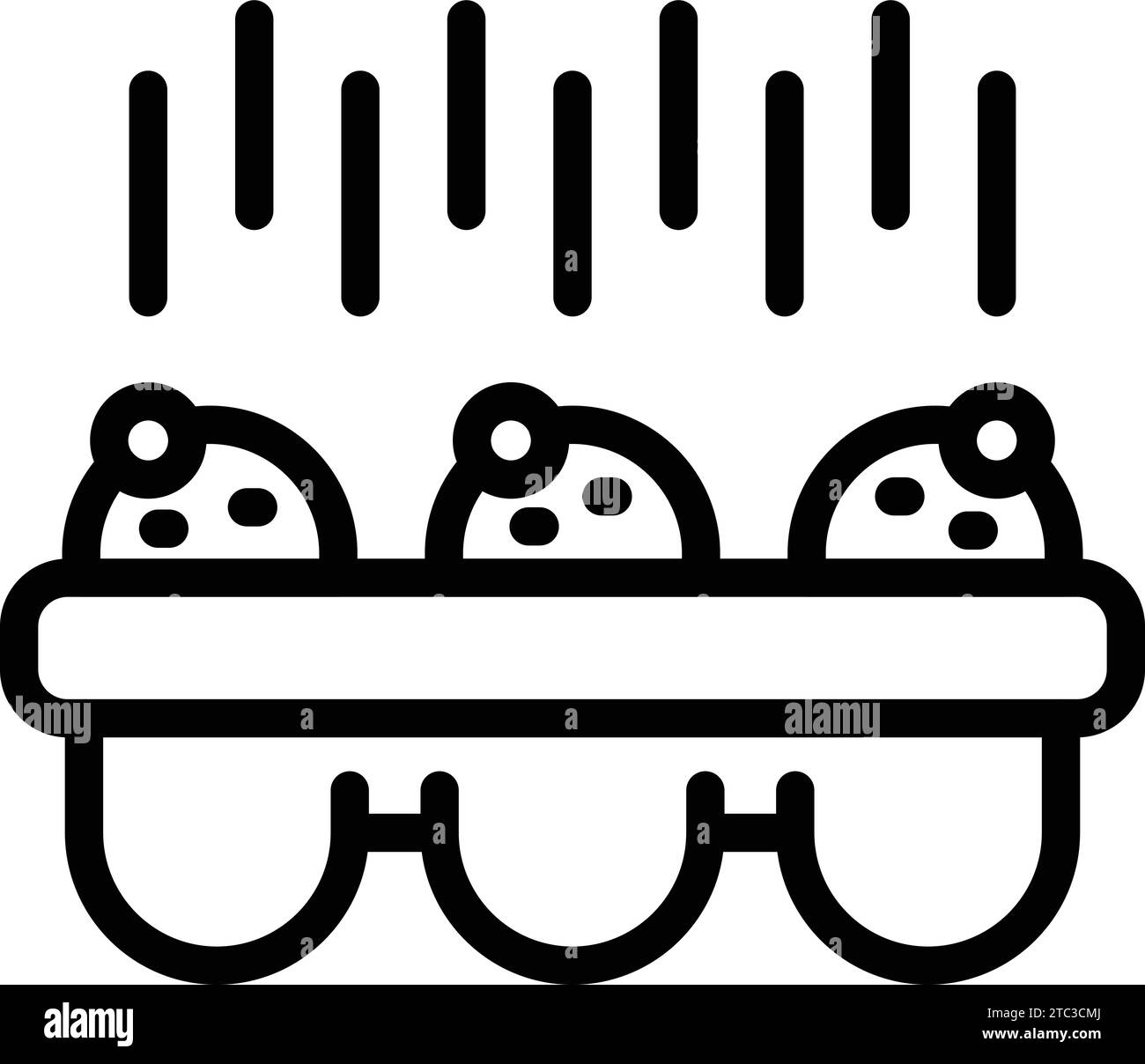 Vecteur de contour d'icône de muffins de pâtisserie. Forme de pâte à pâtisserie. Moule pour four culinaire Illustration de Vecteur