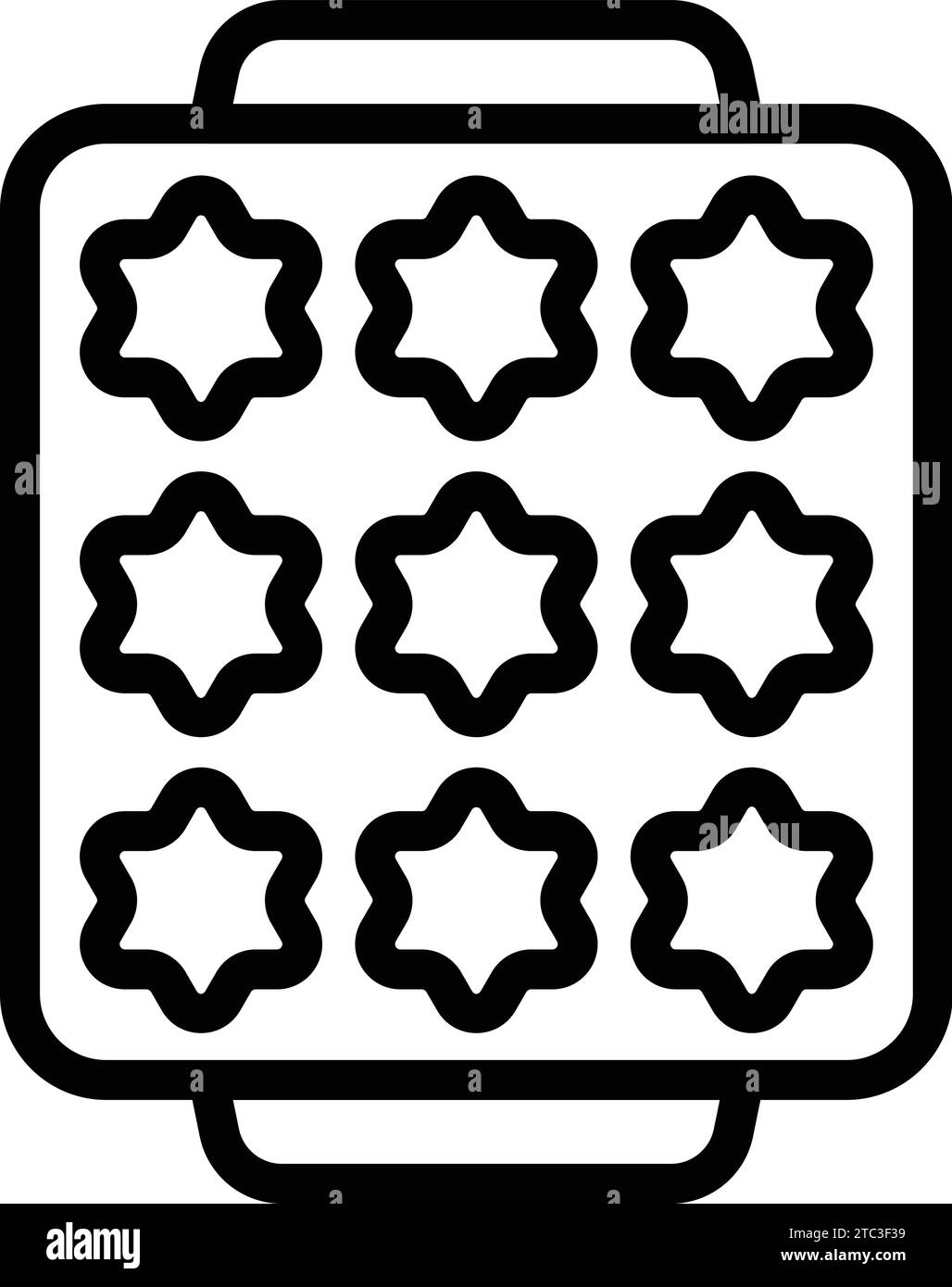 Vecteur de contour d'icône de bakeware étoiles. Plateau à gâteaux Forme céramique résistant au four Illustration de Vecteur