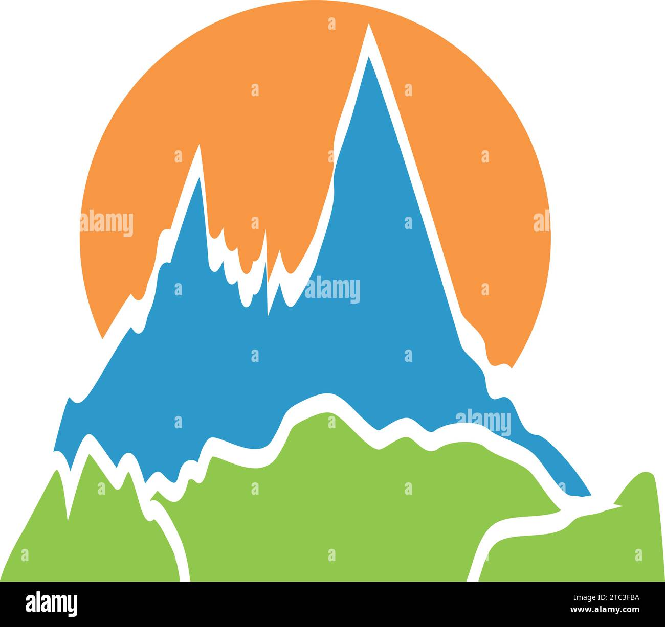 montagnes, soleil, voyage, sport, fitness, contexte Illustration de Vecteur