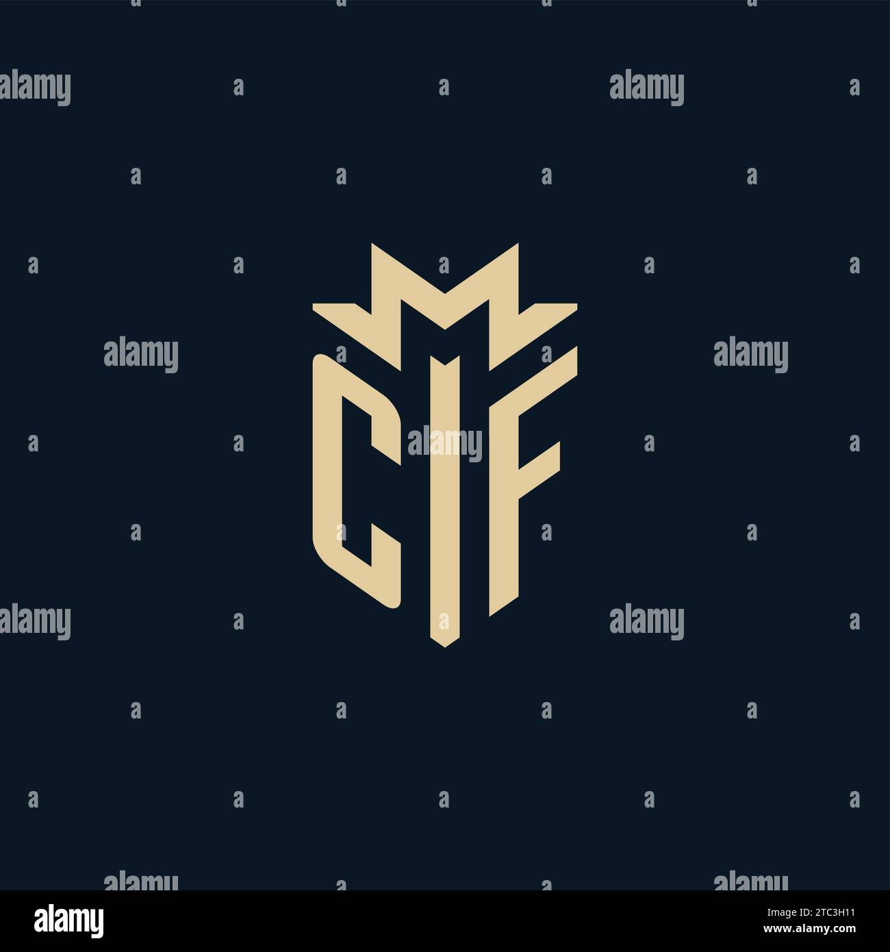 Cf initial pour le logo de cabinet d'avocats, logo d'avocat, inspiration de conception de logo d'avocat Illustration de Vecteur